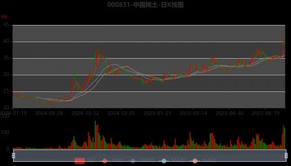 中国稀土:预计2025年上半年盈利1.36亿元-1.76亿元 同比扭亏